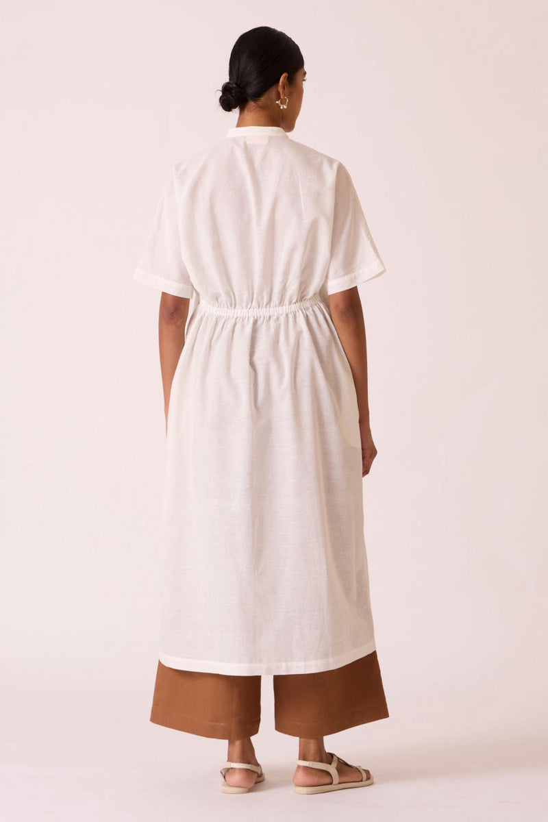 Viktor Off white Cotton Tunic cotton by The Summer House in white color for women in Singapore