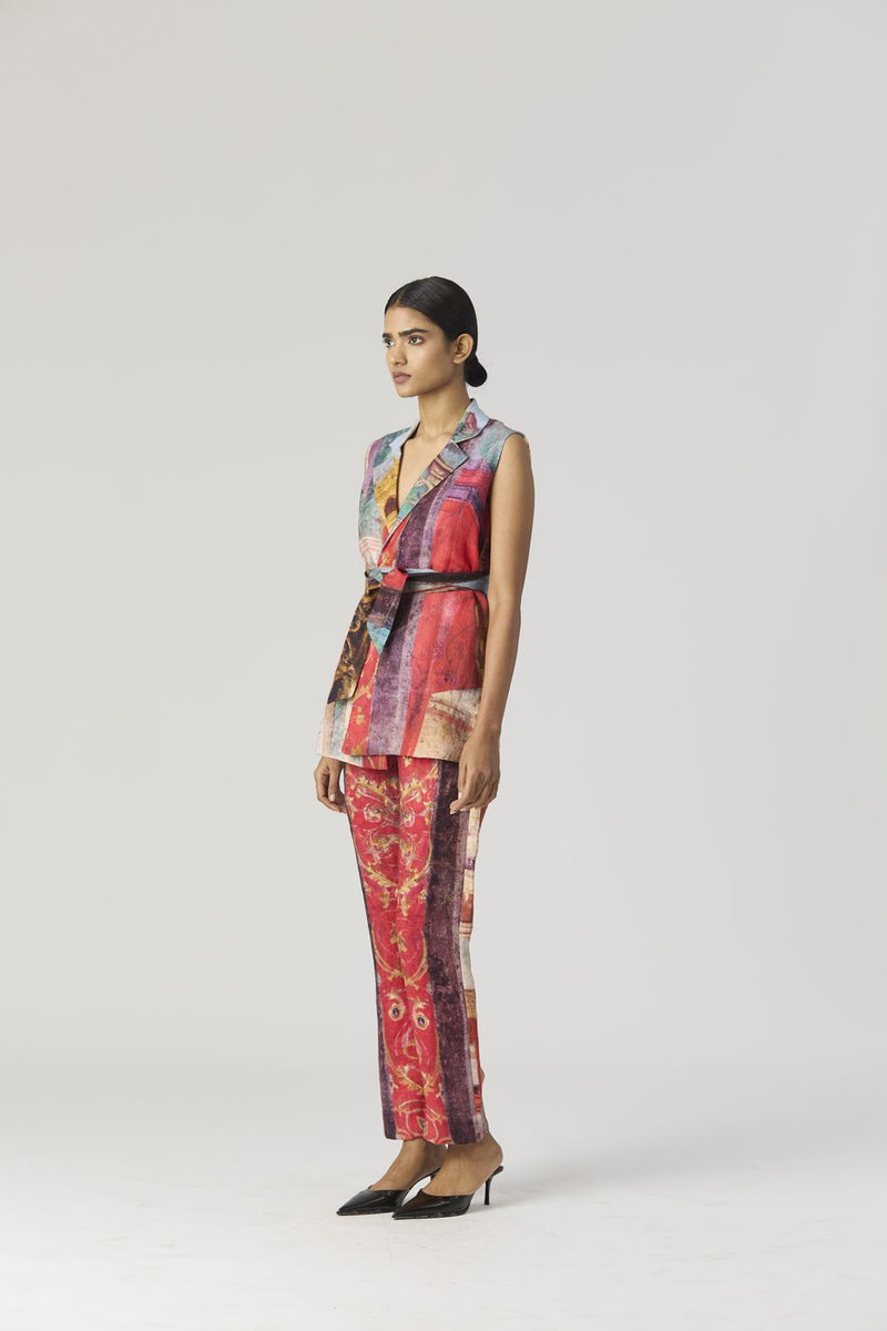 VILLA ROMA JACKET SET linen by Yam in multi color for women in Singapore