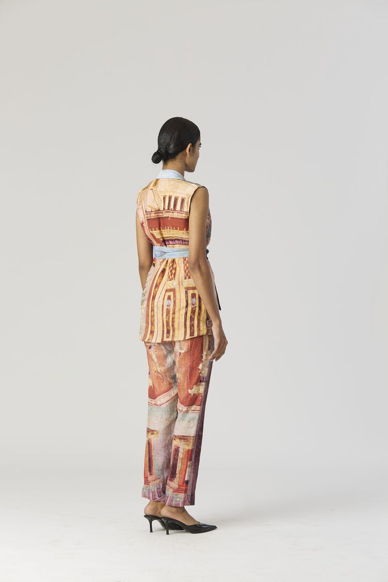 VILLA ROMA JACKET SET linen by Yam in multi color for women in Singapore