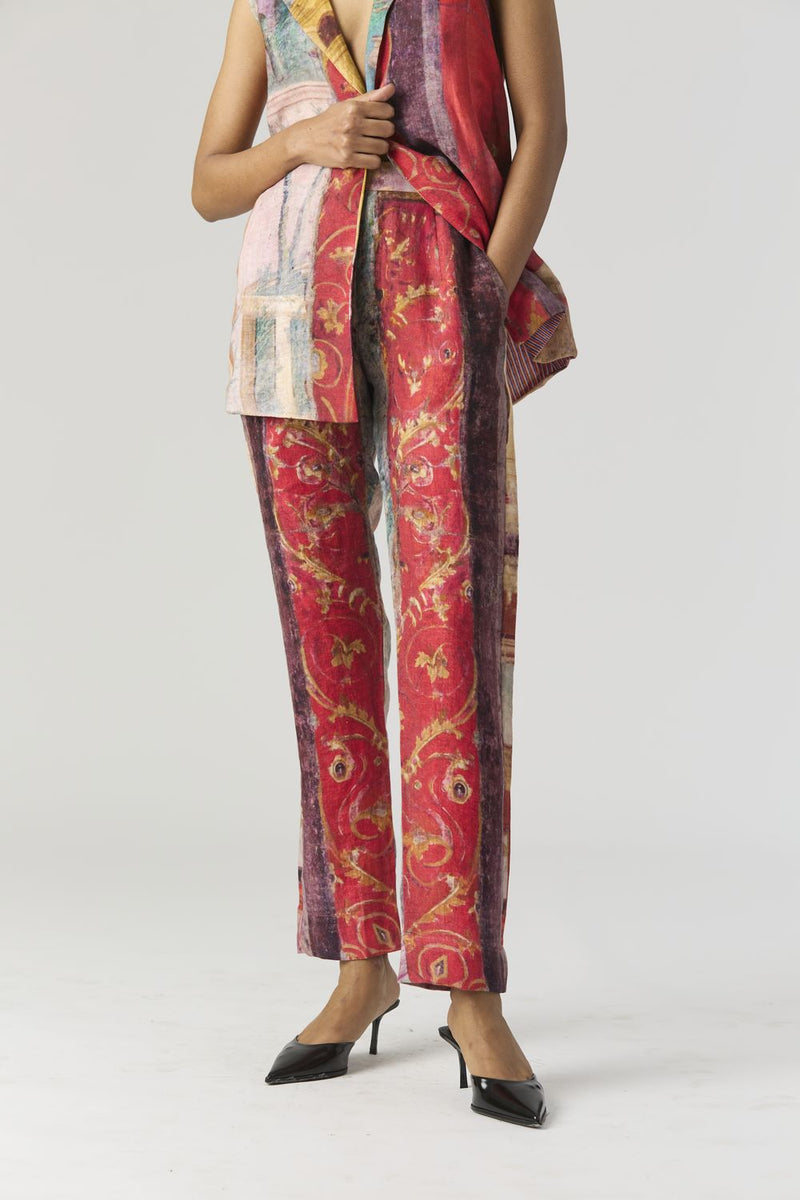 VILLA ROMA JACKET SET linen by Yam in multi color for women in Singapore