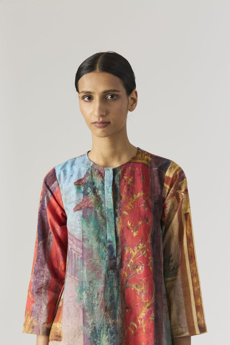 VILLA ROMA SHORT KURTA SET cotton by Yam in multi color for women in Singapore