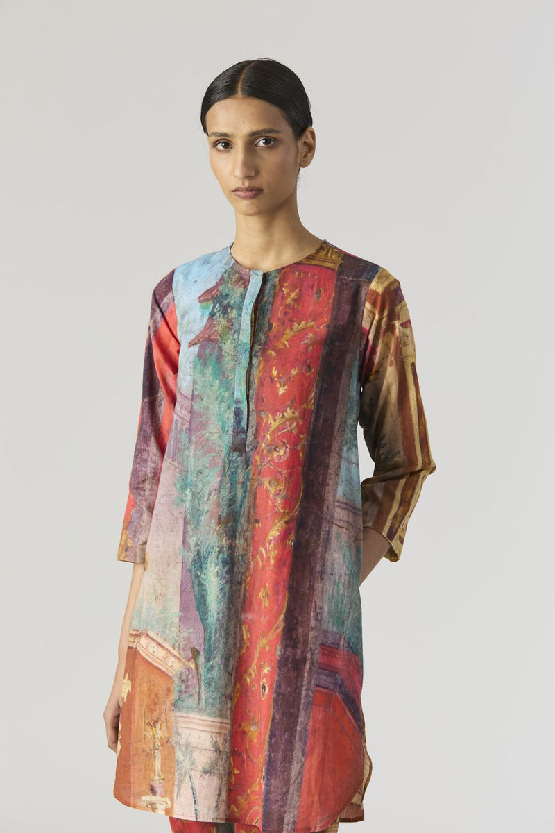 VILLA ROMA SHORT KURTA SET cotton by Yam in multi color for women in Singapore