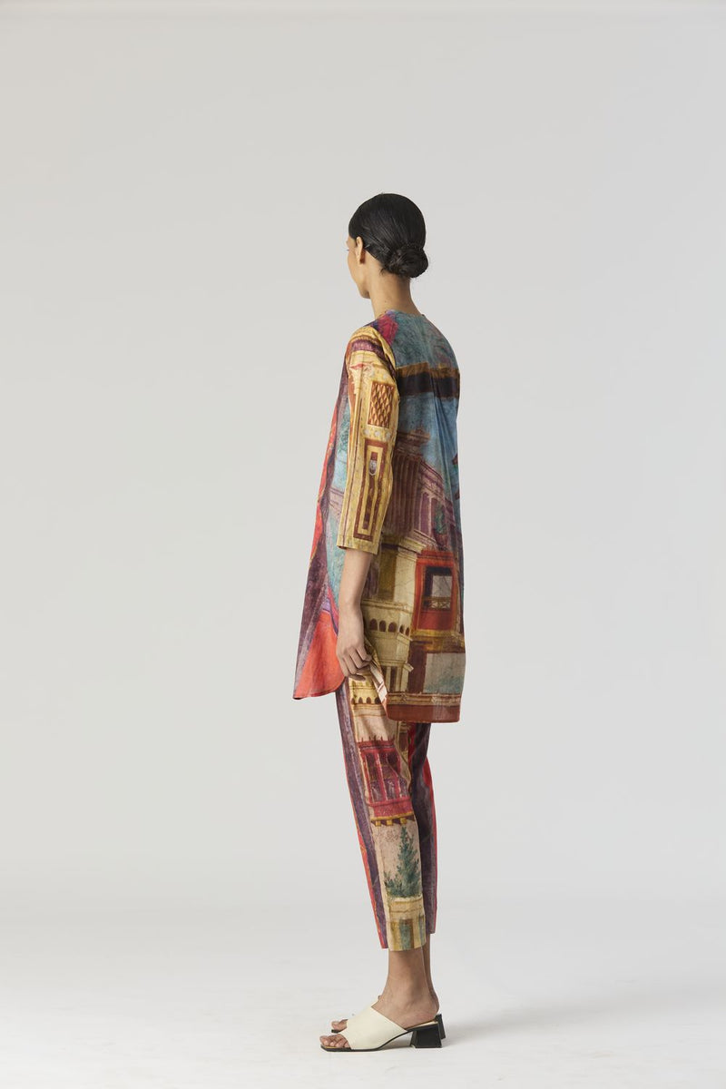 VILLA ROMA SHORT KURTA SET cotton by Yam in multi color for women in Singapore
