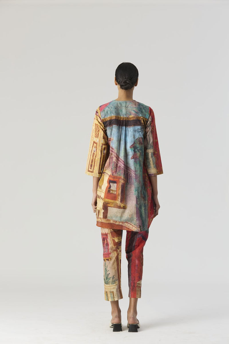 VILLA ROMA SHORT KURTA SET cotton by Yam in multi color for women in Singapore