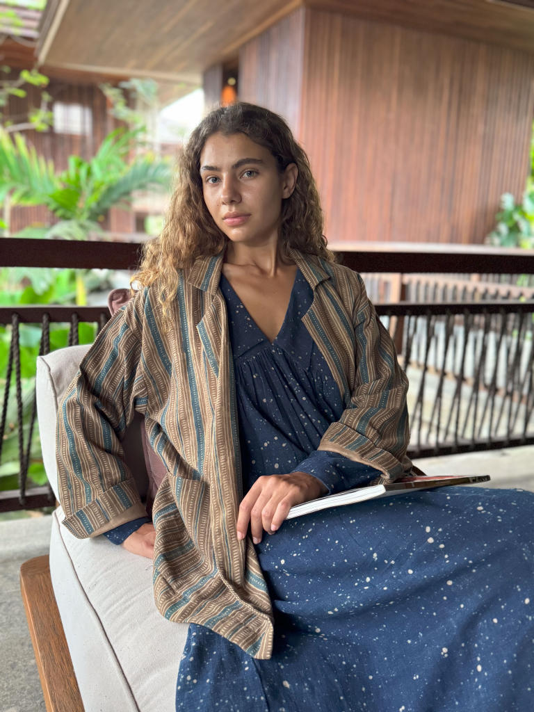 Vintage Collar Dress x Erica cotton by World of Crow for women in Singapore