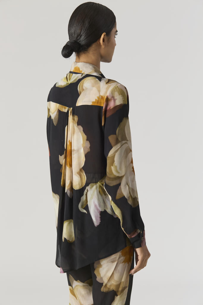 VIVA FIORI CO-ORD SET by Yam in black color for women in Singapore