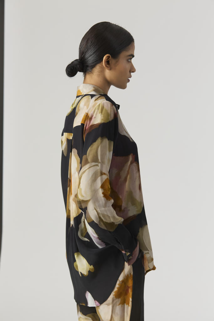 VIVA FIORI CO-ORD SET by Yam in black color for women in Singapore