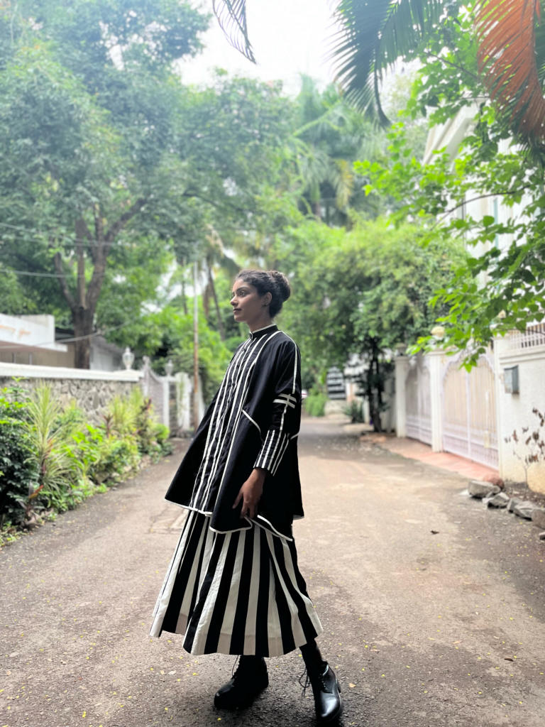 Viva Overlay cotton by Ka-Sha in black color for women in Singapore