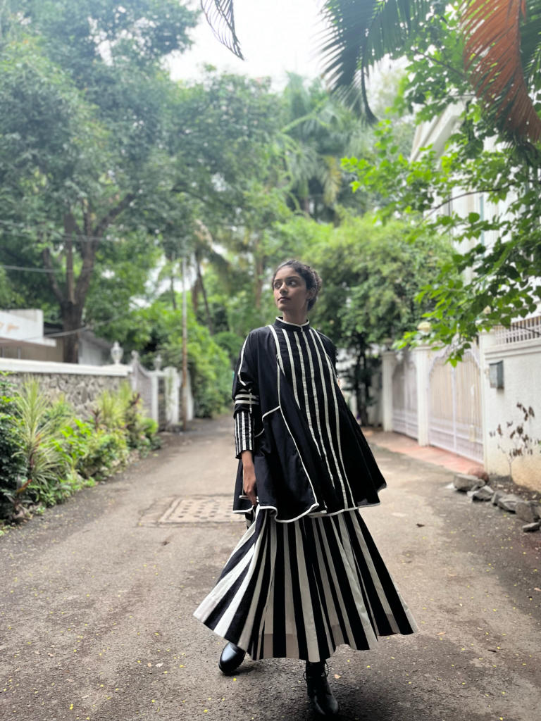 Viva Overlay cotton by Ka-Sha in black color for women in Singapore