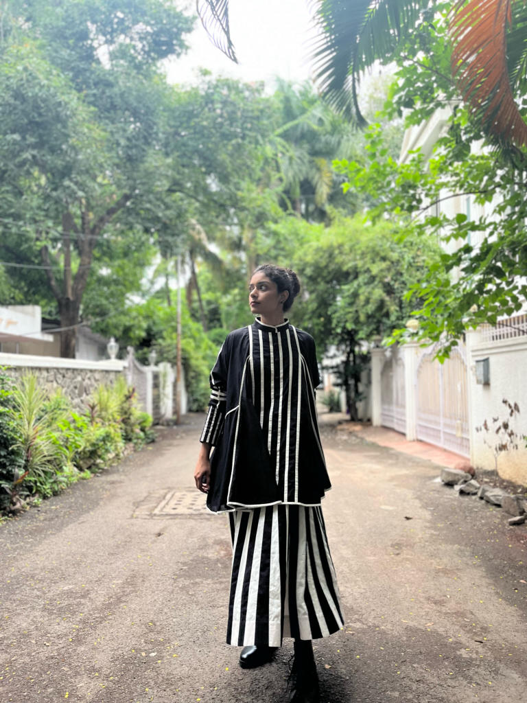Viva Overlay cotton by Ka-Sha in black color for women in Singapore