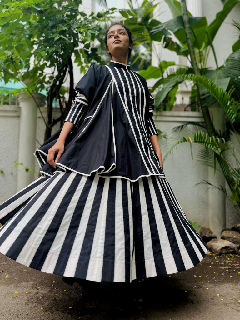 Viva Overlay cotton by Ka-Sha in black color for women in Singapore