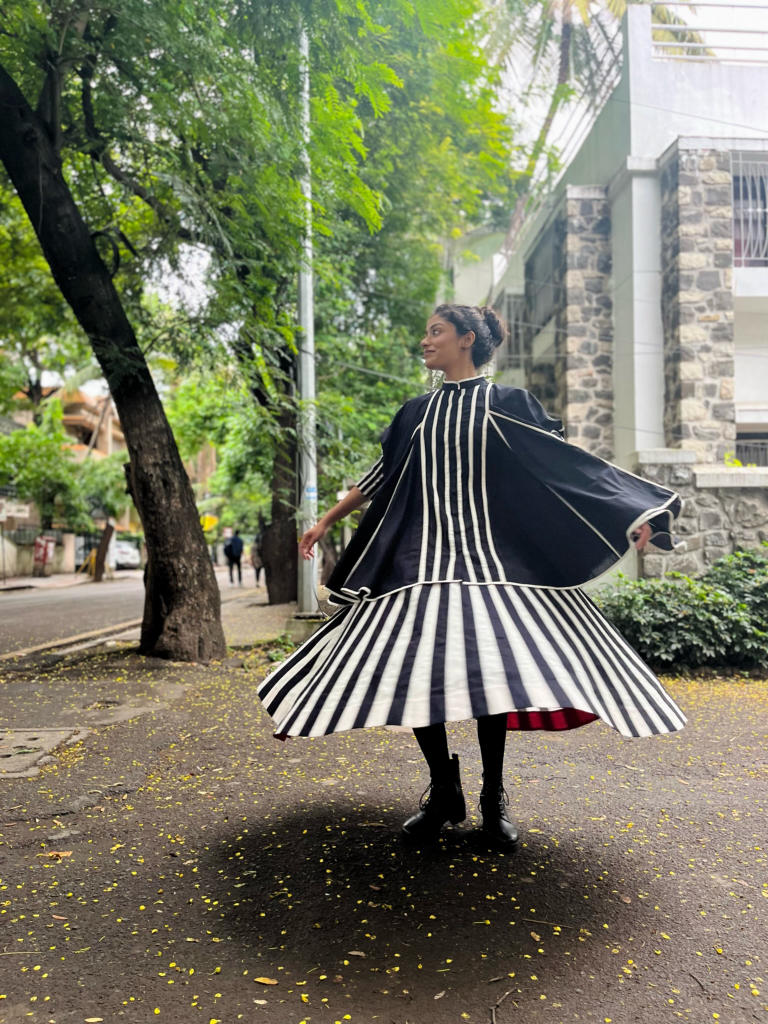 Viva Overlay cotton by Ka-Sha in black color for women in Singapore