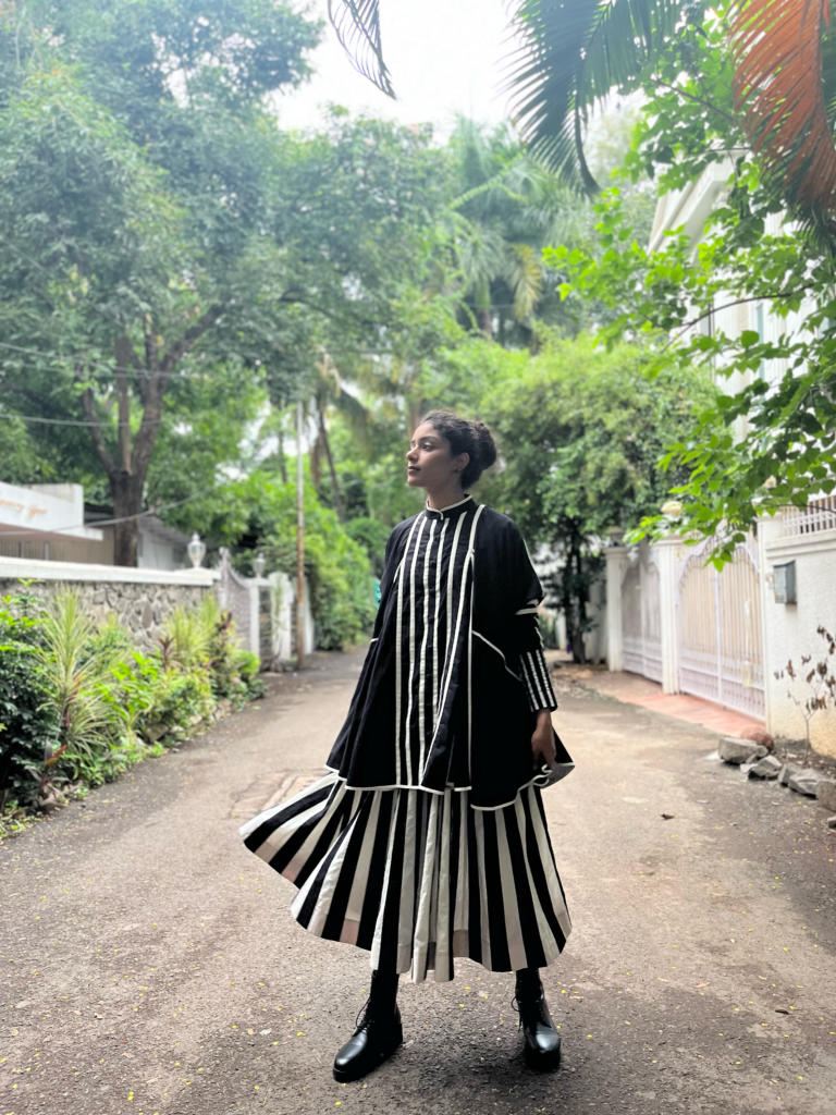 Viva Overlay cotton by Ka-Sha in black color for women in Singapore