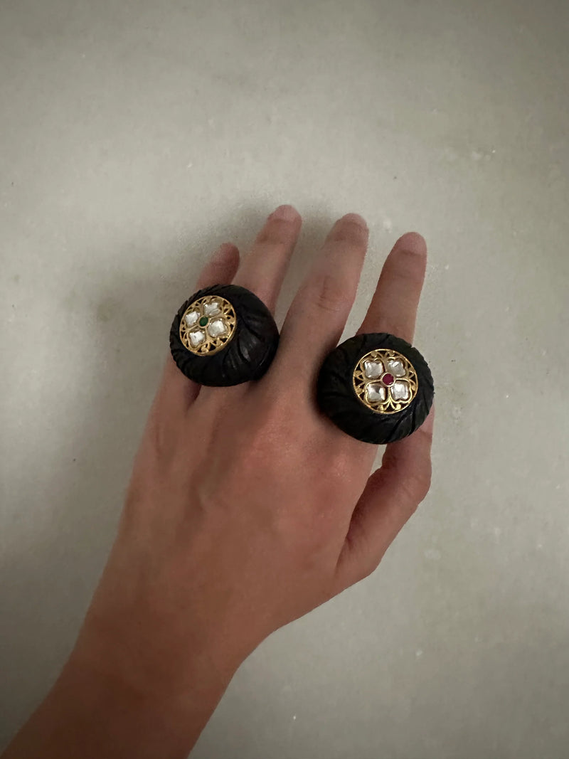 DHFP26-14 WOODEN FLOWER RING