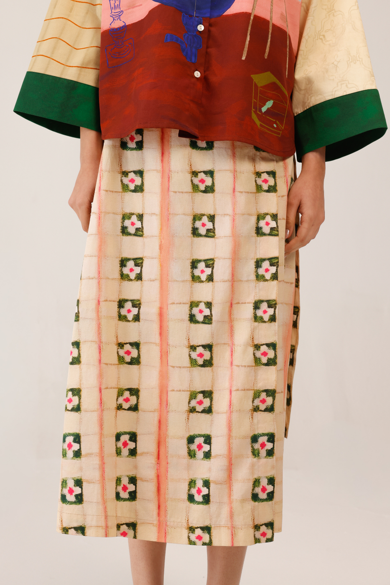 WRAP SKIRT - TILES cotton by CORD for women in Singapore