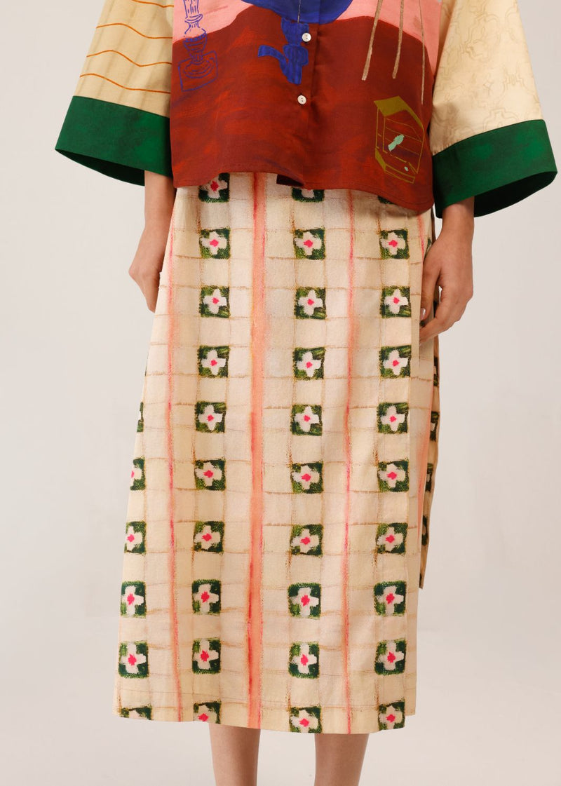 WRAP SKIRT - TILES cotton by CORD for women in Singapore