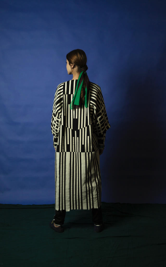 Wascheck Jacket cotton by Ka-Sha in black color for women in Singapore