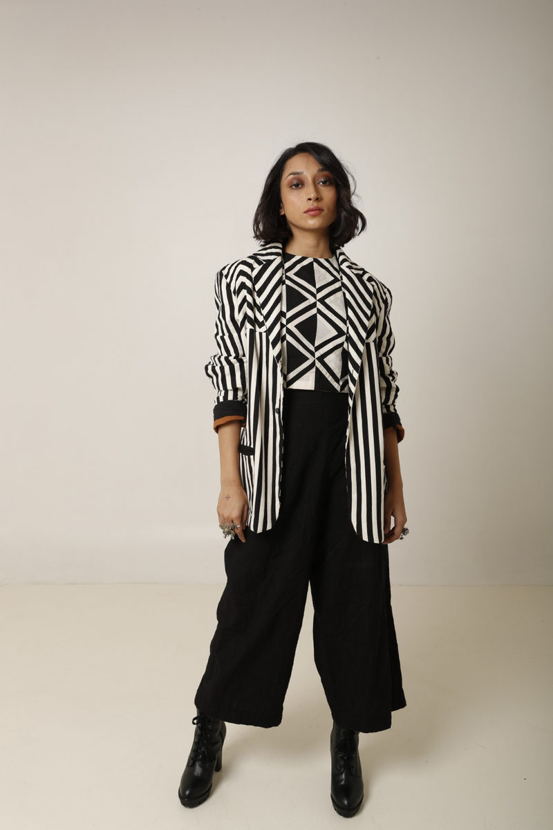 Wasim Blazer cotton by Ka-Sha in black color for women in Singapore