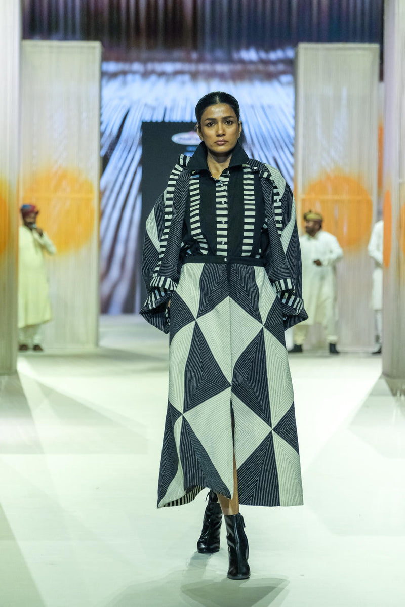 Tri Moma Skirt cotton by Ka-Sha in black color for women in Singapore