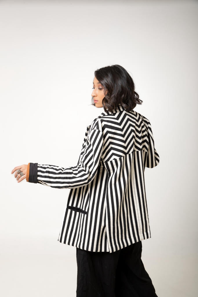 Wasim Blazer cotton by Ka-Sha in black color for women in Singapore
