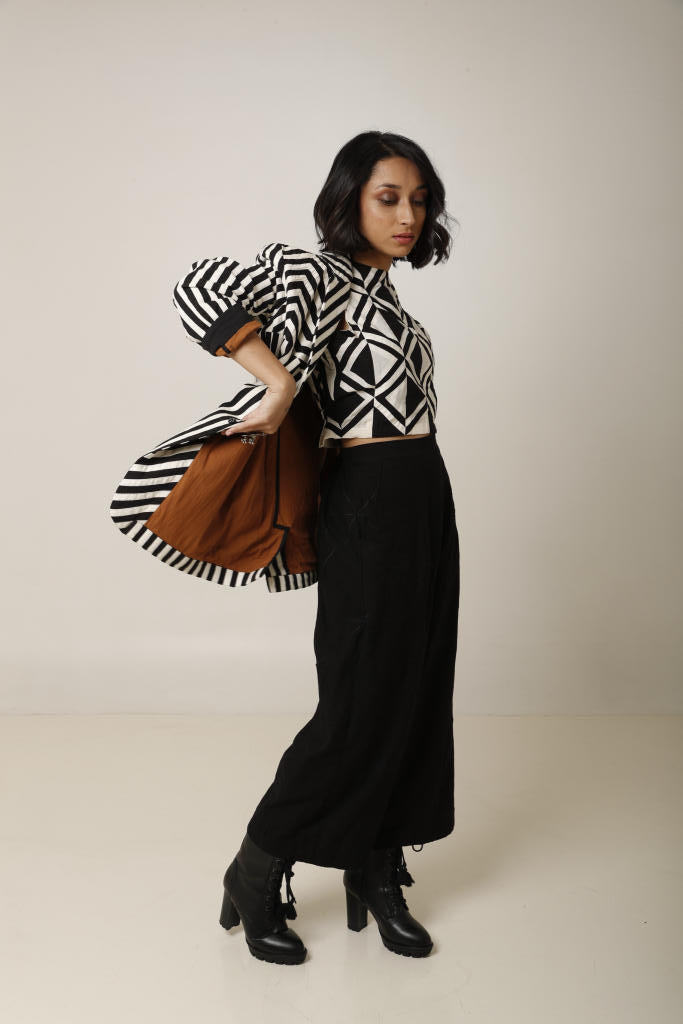 Wasim Blazer cotton by Ka-Sha in black color for women in Singapore