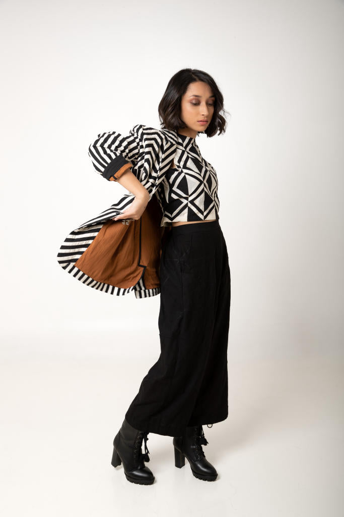 Wasim Blazer cotton by Ka-Sha in black color for women in Singapore