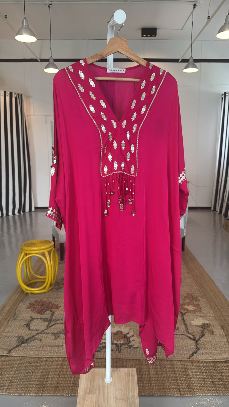 PHFP26-23 HOT PINK CHOGA + SALWAR-Size M