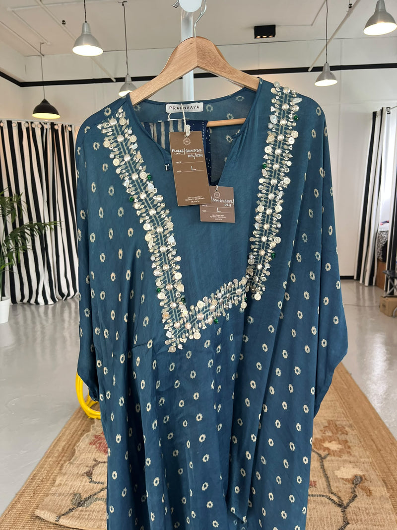 PHFP26-26 PL0626/SOIND3SKPL/024 INDIGO D3 SHORT + KALI PLAZO-Size L