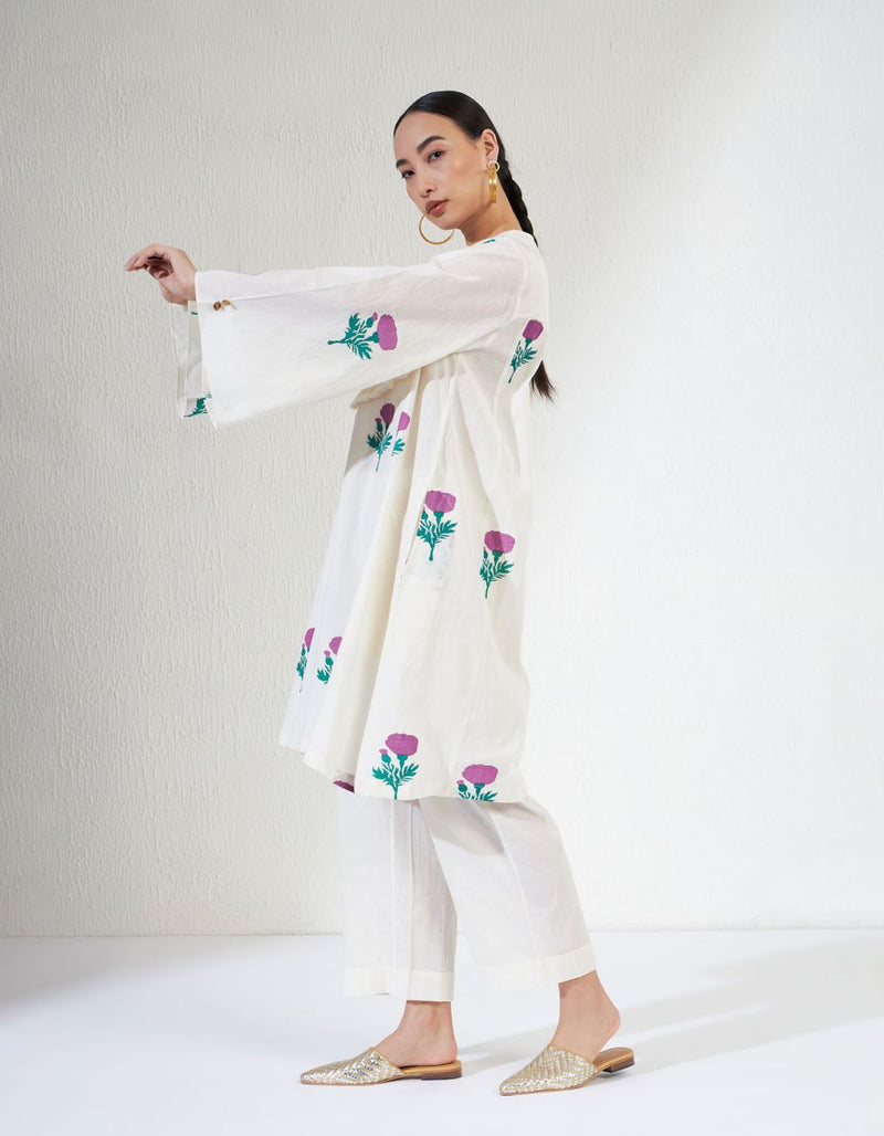 VEERA SET 2 cotton Light Kurta Sets by Aavidi in white color for women in Singapore