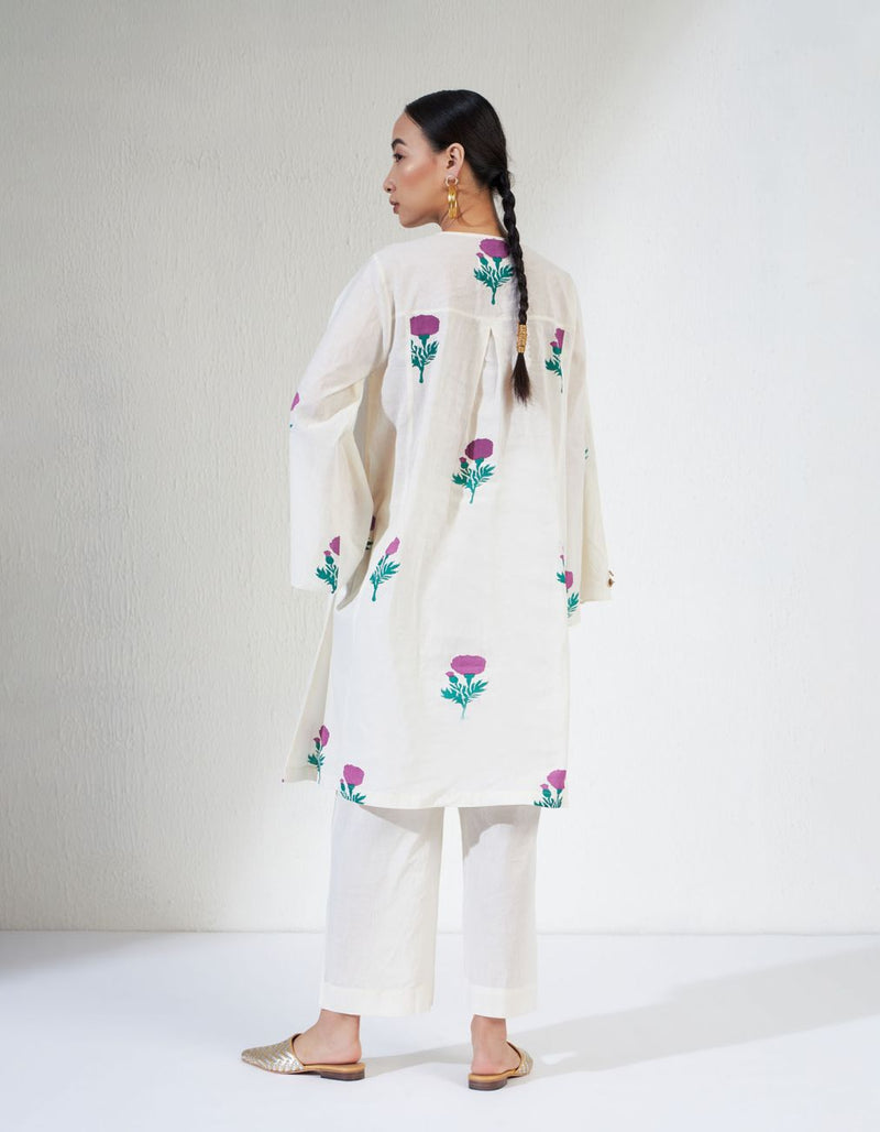 VEERA SET 2 cotton Light Kurta Sets by Aavidi in white color for women in Singapore