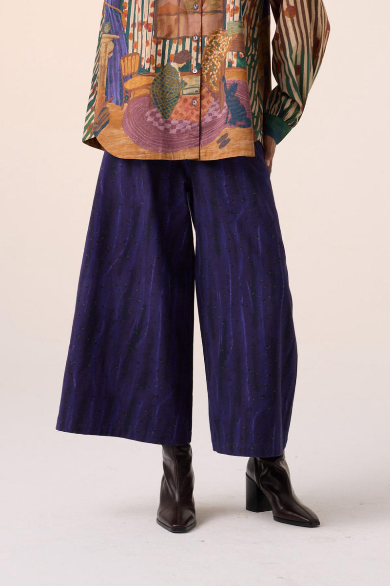 WIDE LEG PANT -PURPLE HOME ALONE cotton by CORD for women in Singapore