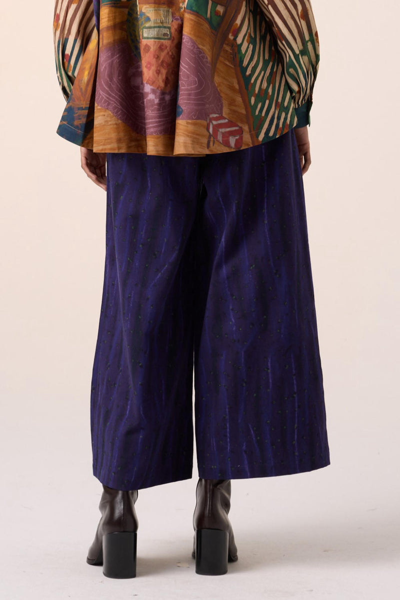 WIDE LEG PANT -PURPLE HOME ALONE cotton by CORD for women in Singapore
