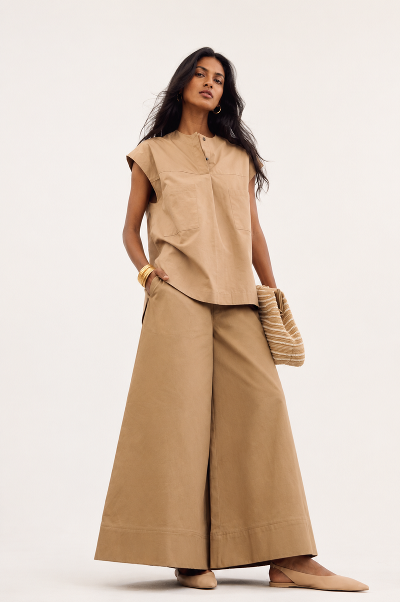 Wood rail co-ord set poplin by Khara Kapas for women in Singapore