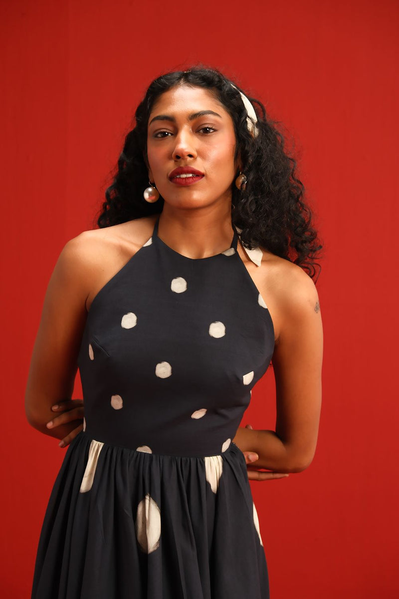 The Vivian Dress cotton by Yam in black color for women in Singapore