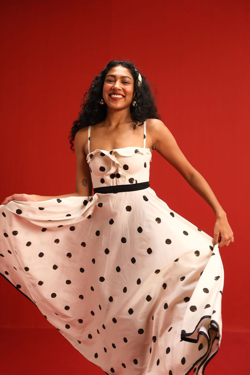 The Monroe Dress satin by Yam in black color for women in Singapore