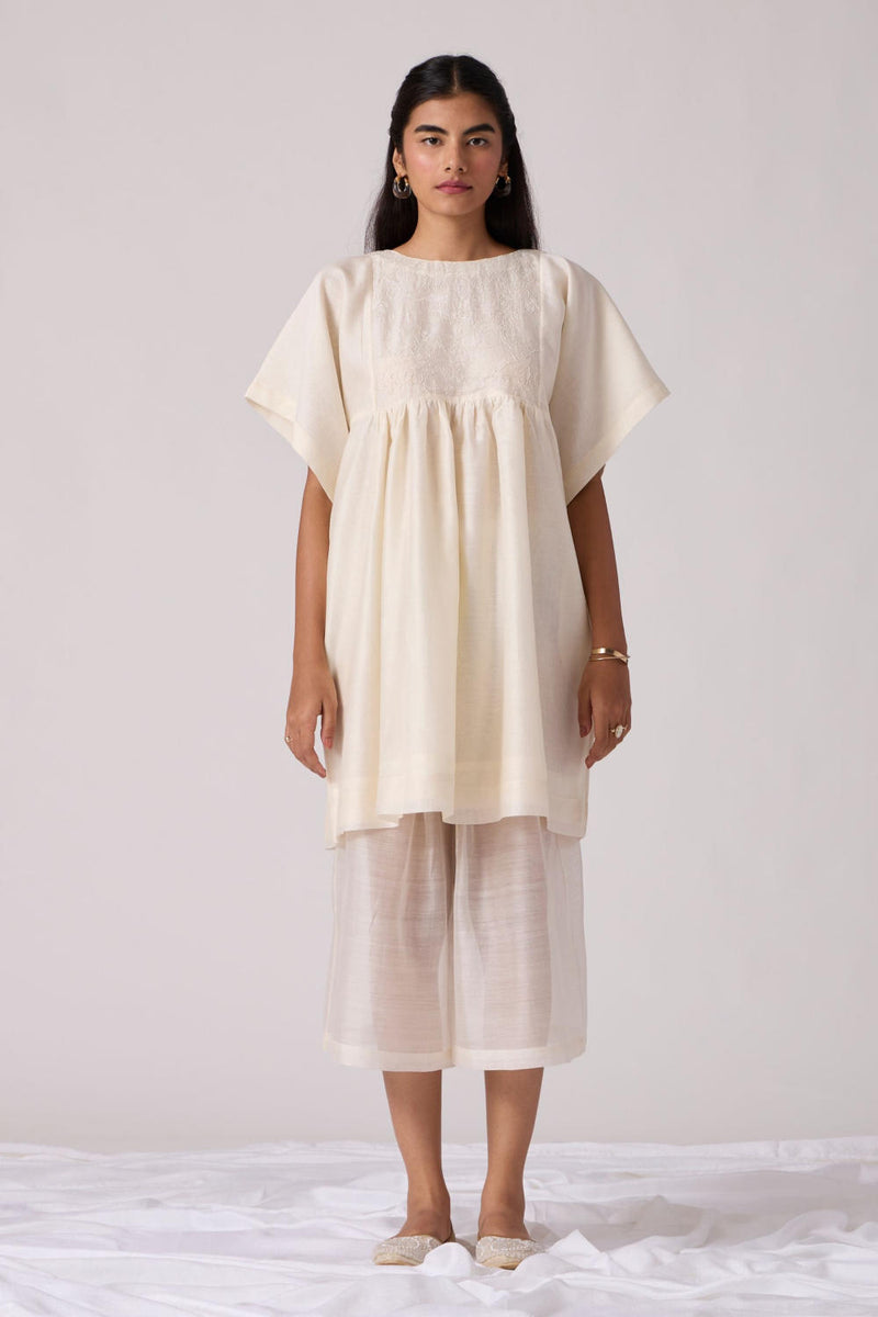 Yara Set Off white chanderi by The Summer House in white color for women in Singapore