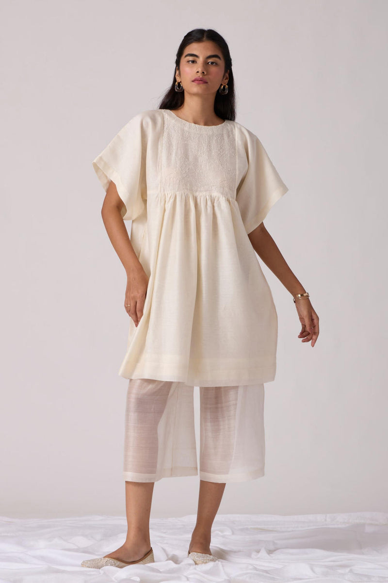 Yara Set Off white chanderi by The Summer House in white color for women in Singapore