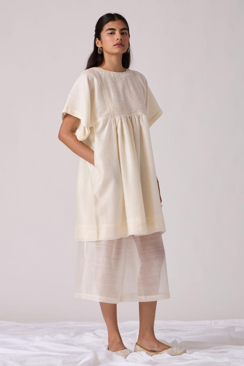 Yara Set Off white chanderi by The Summer House in white color for women in Singapore