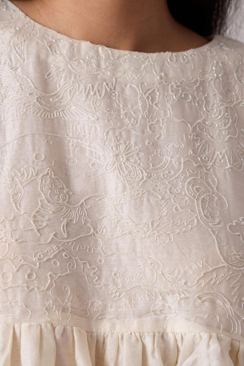Yara Set Off white chanderi by The Summer House in white color for women in Singapore