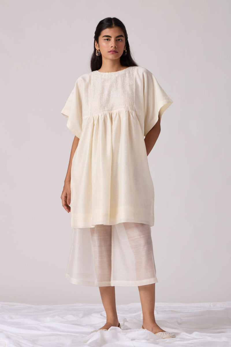Yara Set Off white chanderi by The Summer House in white color for women in Singapore