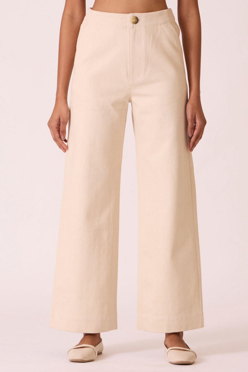 Yelena Off White Handloom Pants cotton by The Summer House for women in Singapore