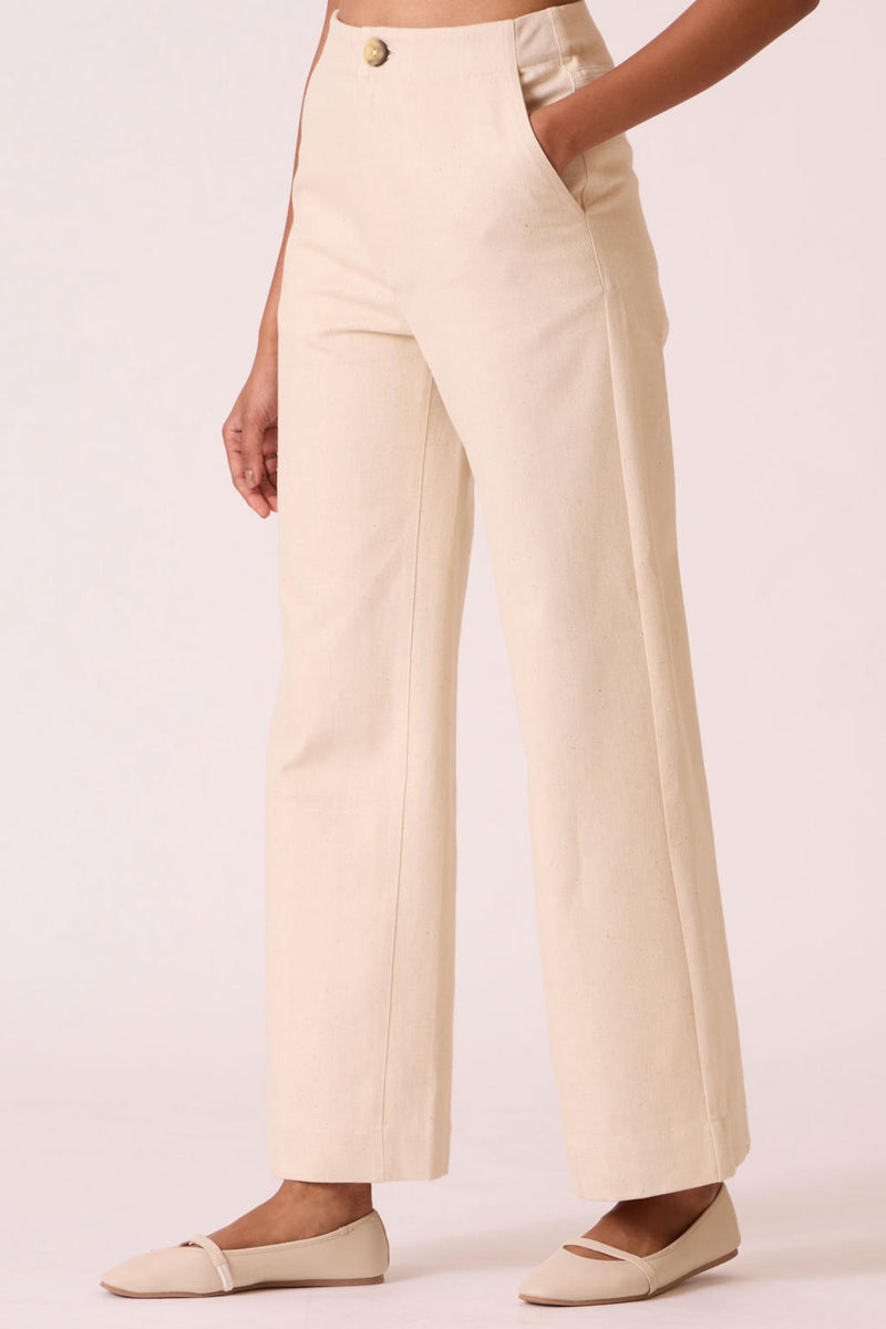 Yelena Off White Handloom Pants cotton by The Summer House for women in Singapore