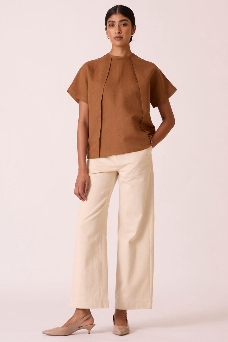 Yelena Off White Handloom Pants cotton by The Summer House for women in Singapore