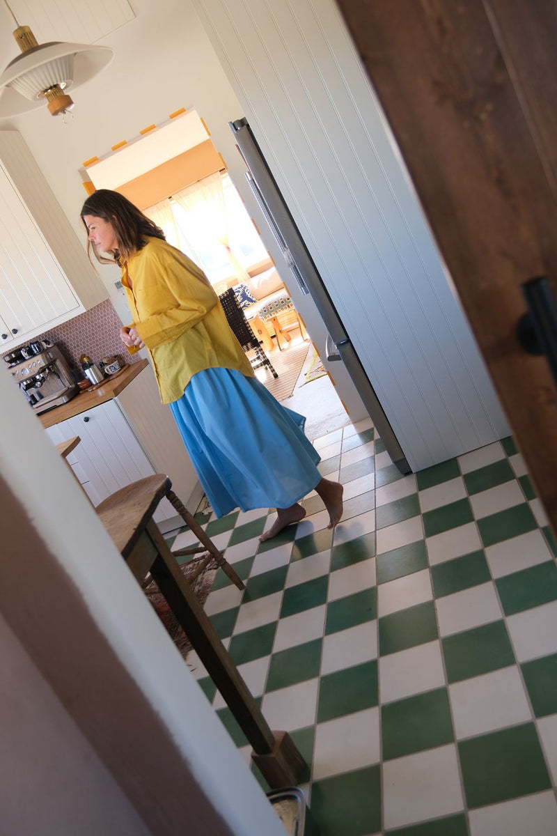 Yellow Button-Down Shirt fine muslin cotton top/shirt by World of Crow in yellow for women in Singapore