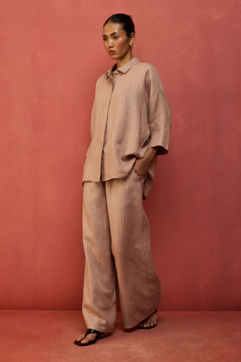 Yoko Forever Linen Co-ord Set - Dusty Rose by Manan for in Singapore