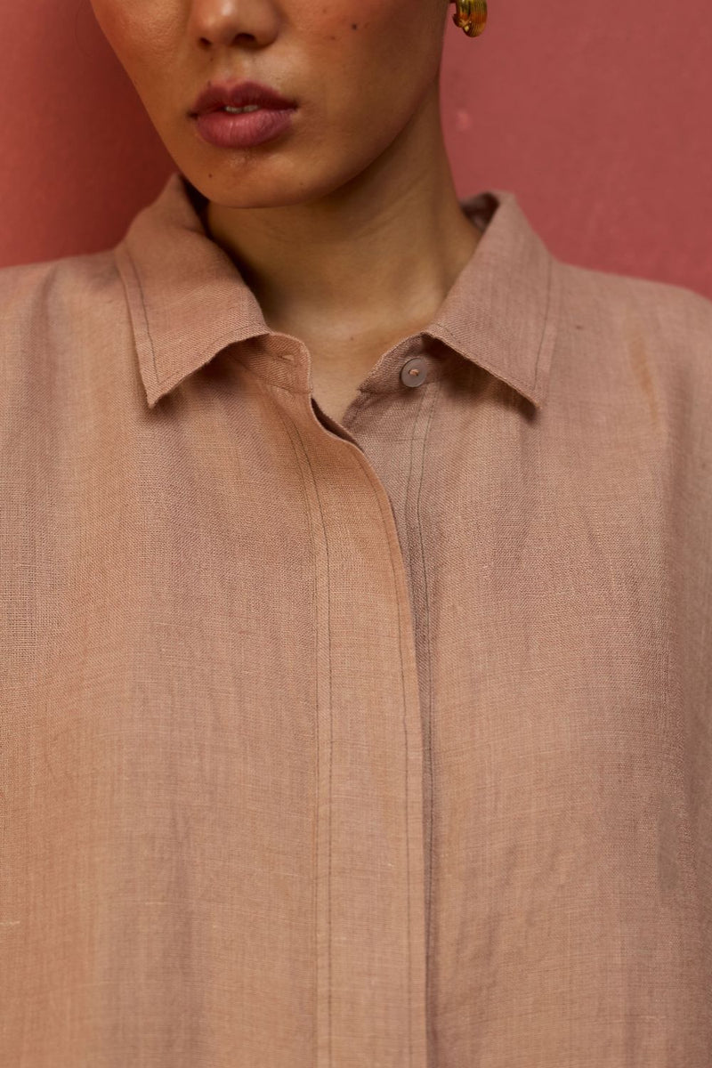 Yoko Forever Linen Co-ord Set - Dusty Rose by Manan for in Singapore
