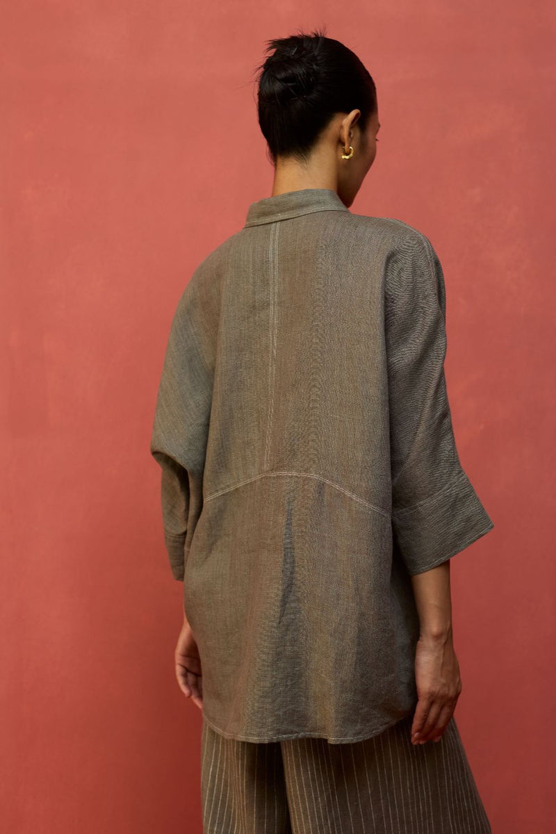 Yoko Forever Linen Co-ord Set - Grey by Manan for in Singapore