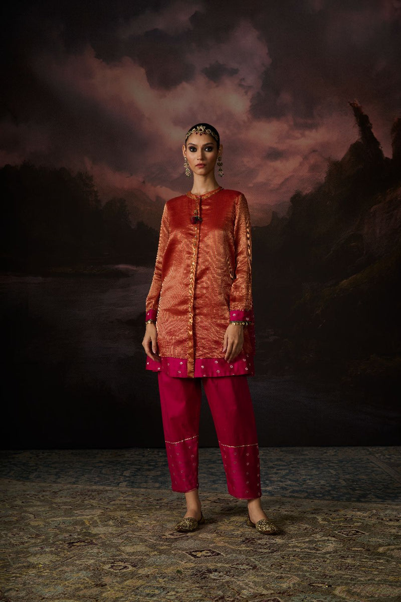 ZAINAB SALWAR chanderi by SWATTI KAPOOR in pink color for women in Singapore