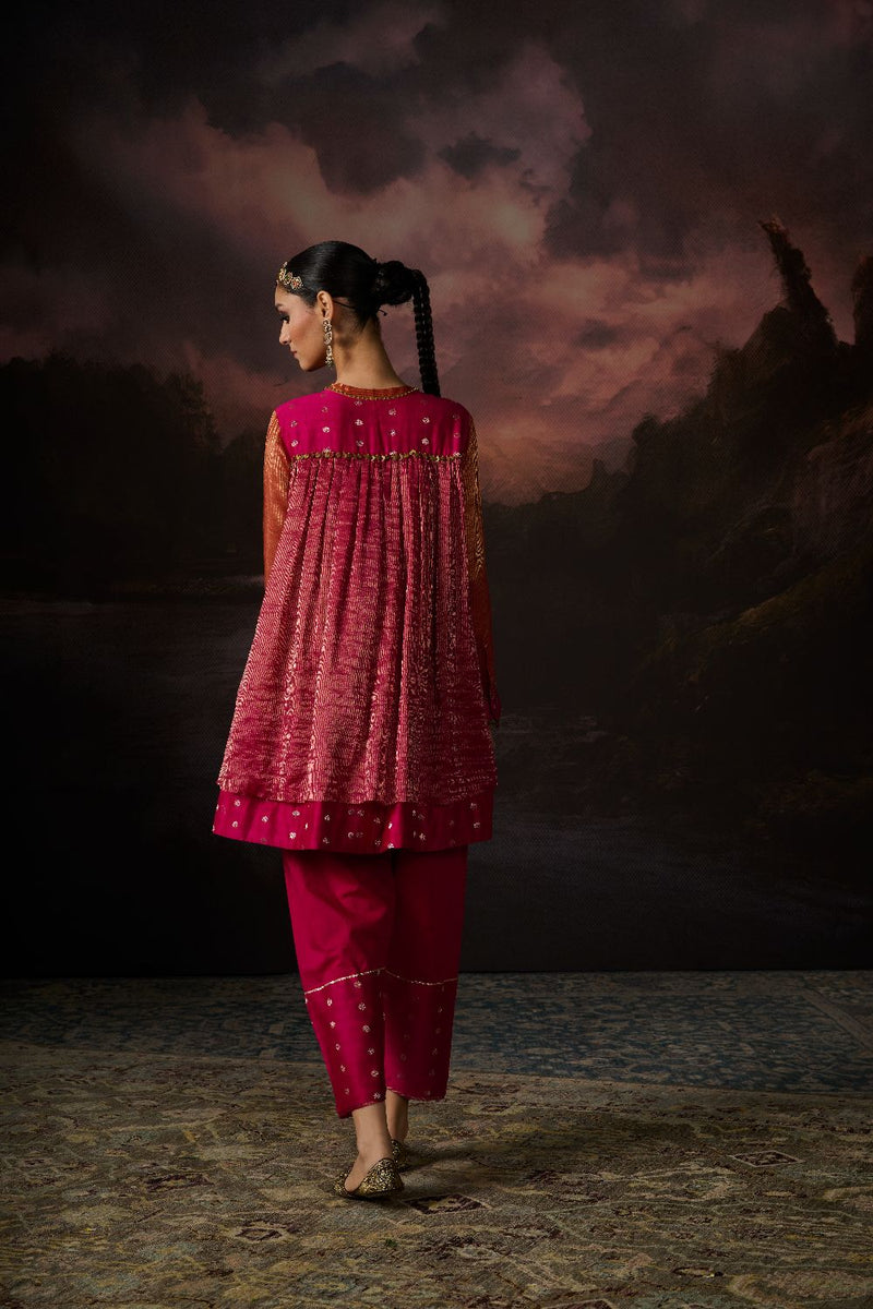 ZAINAB SALWAR chanderi by SWATTI KAPOOR in pink color for women in Singapore