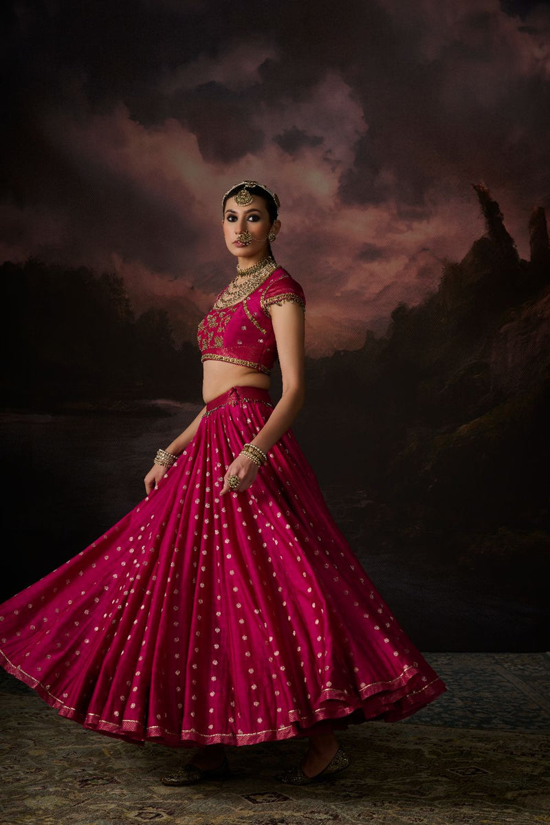 ZARA SKIRT chanderi by SWATTI KAPOOR in pink color for women in Singapore